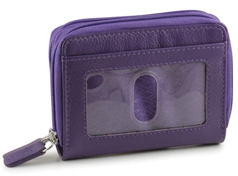 rfid double zip accordion credit card holder